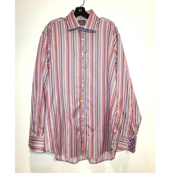 Thomas Dean striped long sleeve button down shirt - xl - Picture 1 of 6